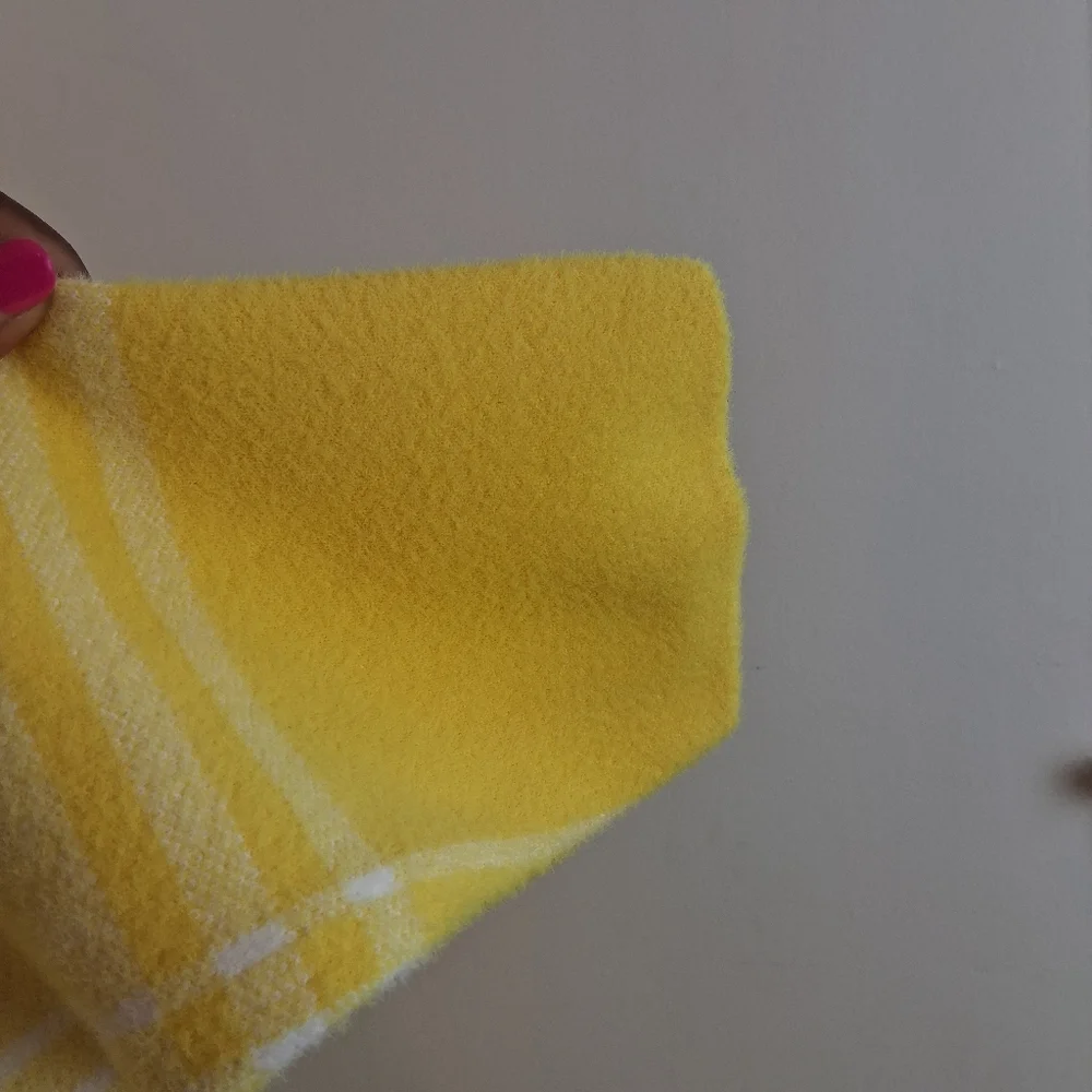 Lesley Evers Natalie Coat In Lemon Yellow Plaid Size Medium NWT - Picture 7 of 13